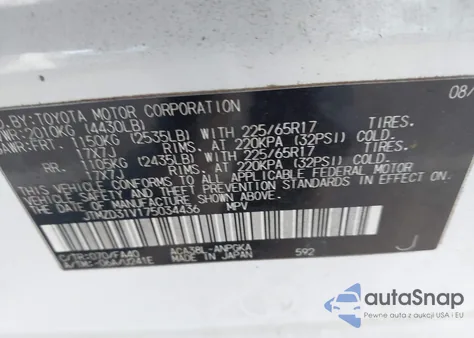 2007 Toyota Rav4 Limited из США, поврежденный, VIN JTMZD31V175034436